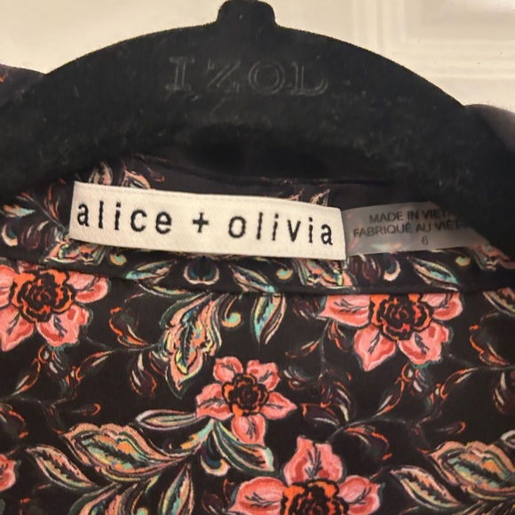 Alice + Olivia Multicolor Floral Long Sleeve Wrap Dress - Picture 2 of 3